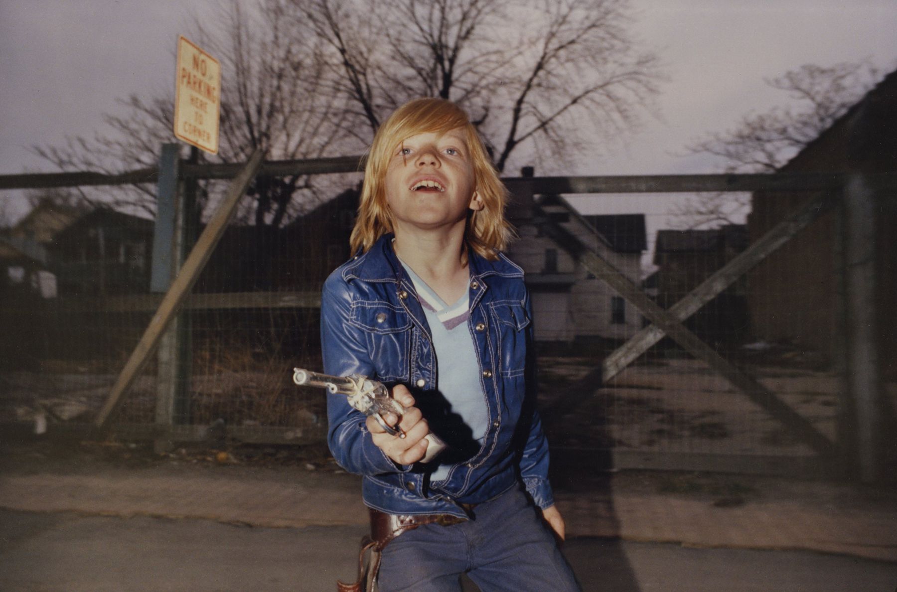 Mark Cohen, Flashed Boy in Jacket with Six Shooter, 1974