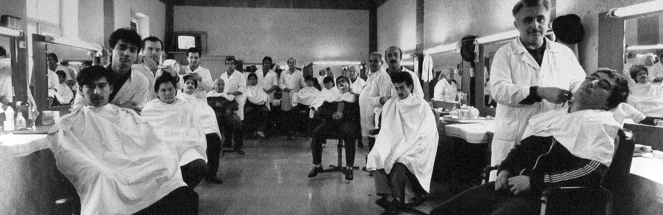 Frédéric Brenner: Exile at Home - Barbershop Barbers, 1989- Howard Greenberg Gallery