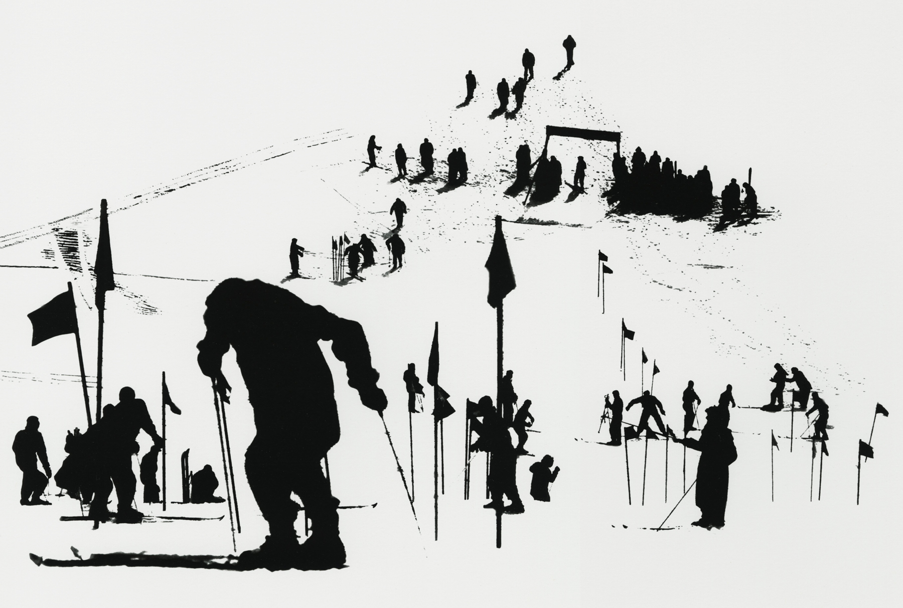 Marvin Newman - Slalom Course, Stowe, Vermont, 1952 - Howard Greenberg Gallery