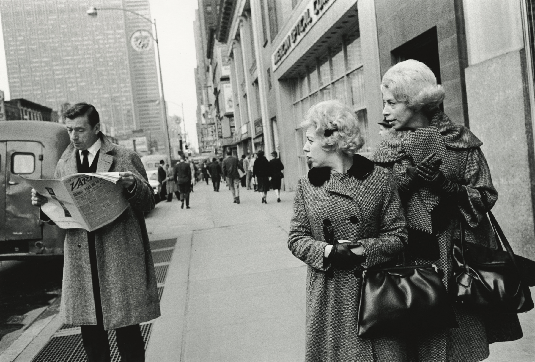 Yves Montand on Fifth Avenue, 1962  Gelatin silver print; printed later   16 x 20 inches