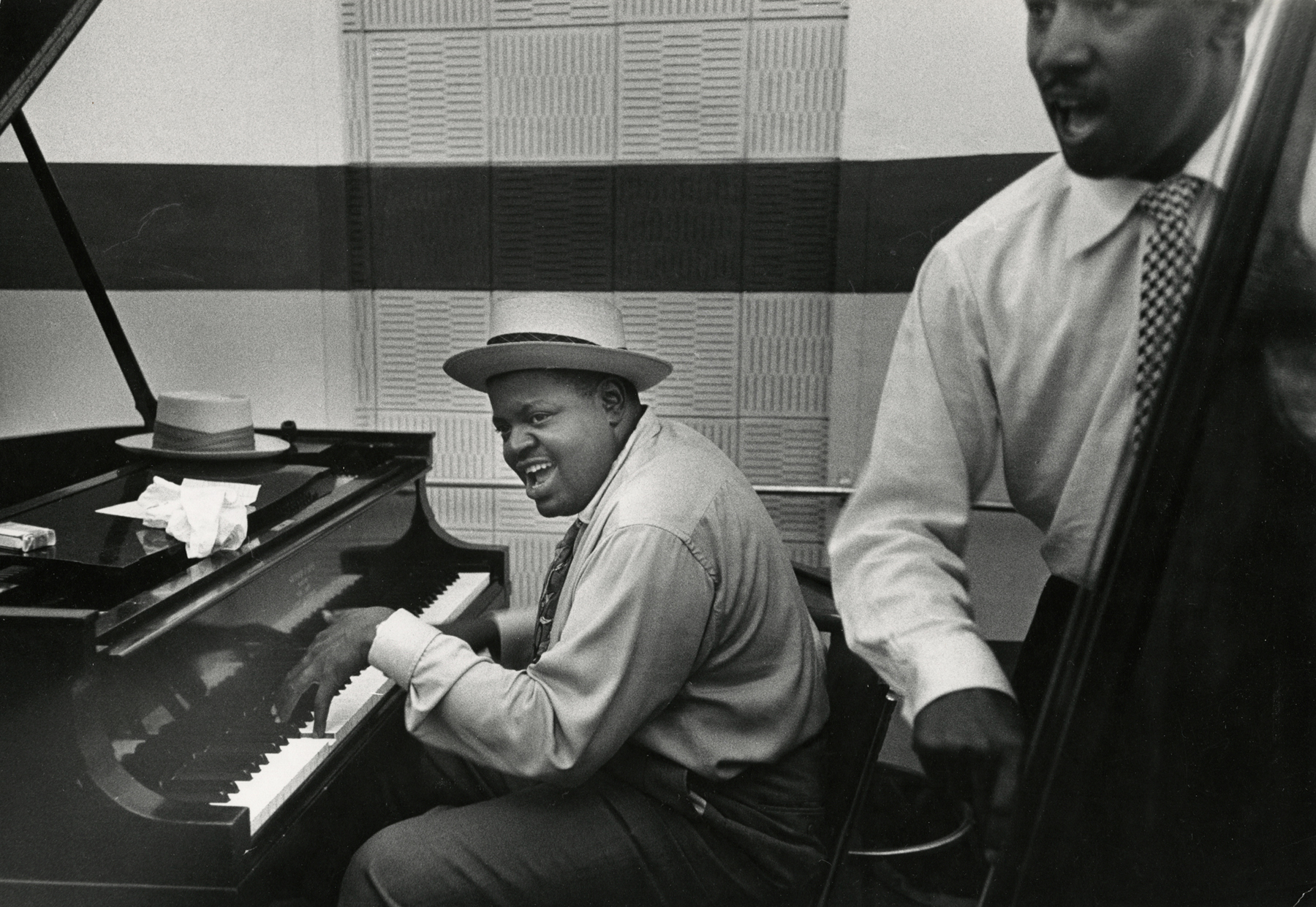 Esther Bubley - Oscar Peterson and Ray Brown, Norman Granz Jam Session, LA, 1952 - Howard Greenberg Gallery