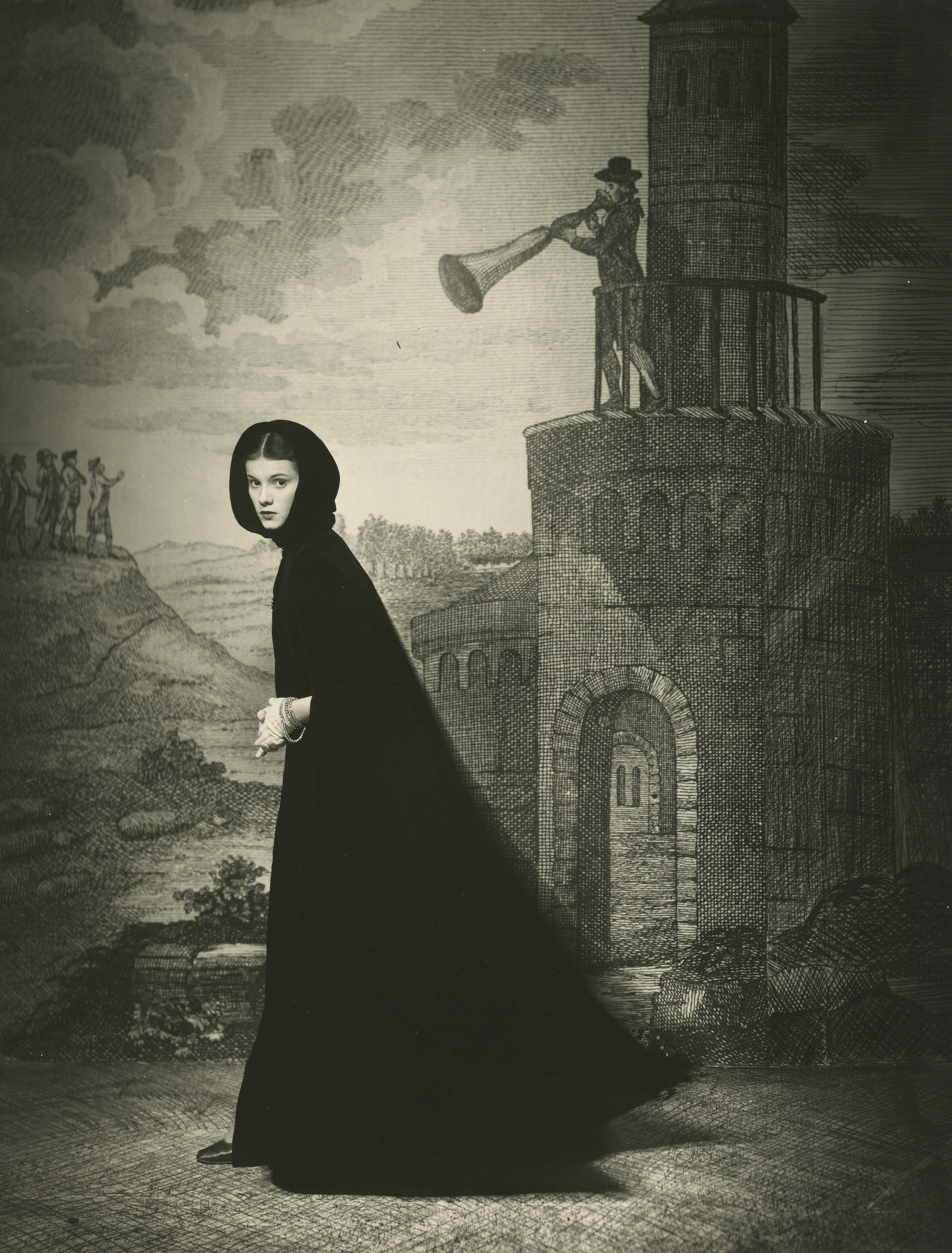 Patsy Shally: Black Cape, September 24, 1948 Gelatin silver print; printed c.1948 13 1/4 x 10 1/4 inches