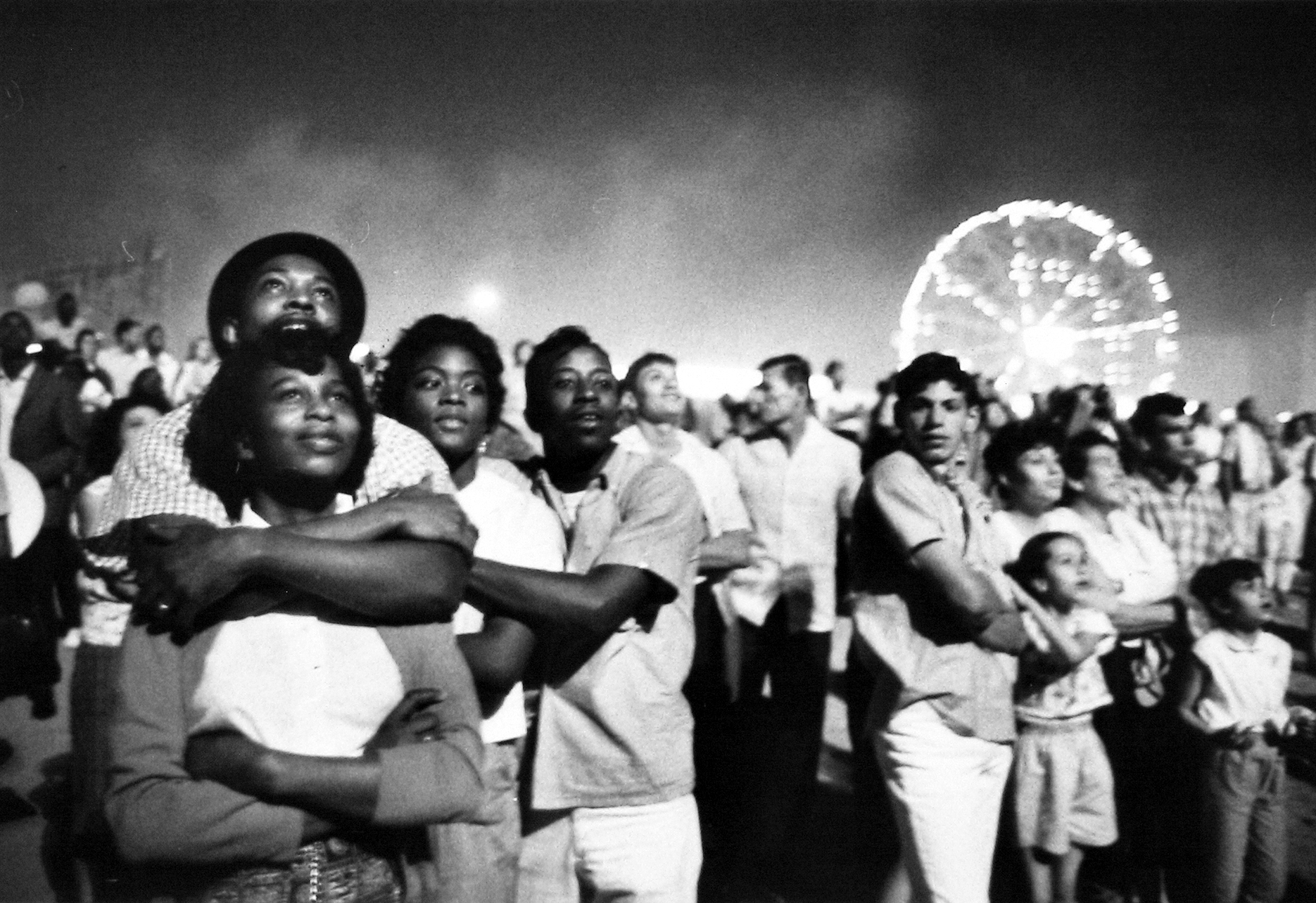 4th of July fireworks, Coney Island, New York City, 1963  Gelatin silver print; printed later  16 x 20 inches