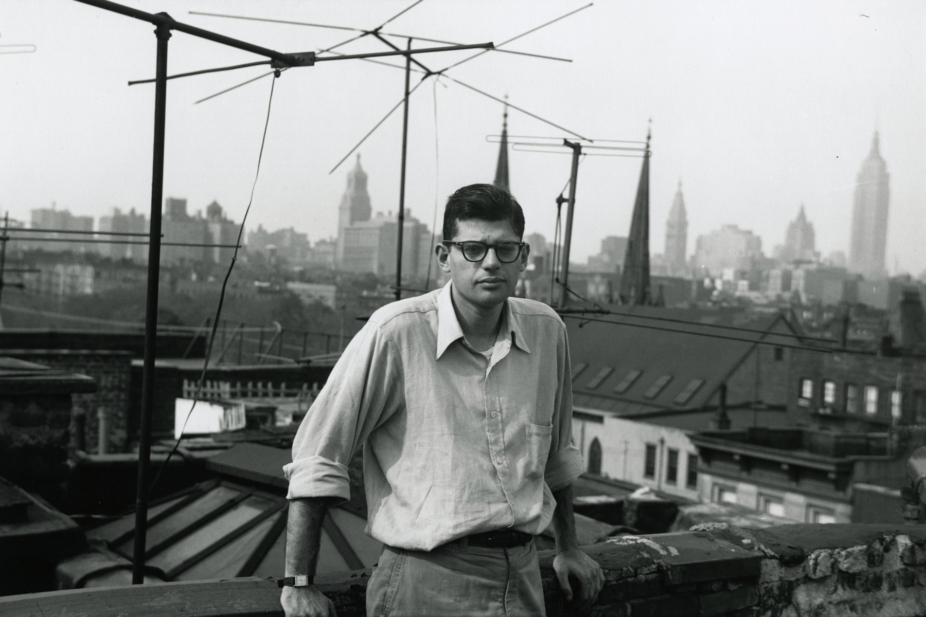 Allen Ginsberg - Portrait snapshot by W.S. Burroughs, my apartment roof East 7th Street, 1953 - Howard Greenberg Gallery