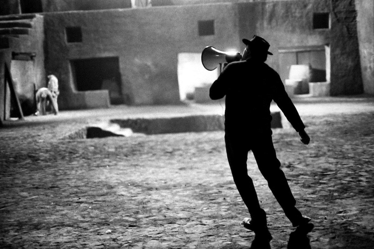 Federico Fellini on the Set of "Fellini Satyricon," Rome, Italy, 1969  Gelatin silver print; printed later  16 x 20 inches