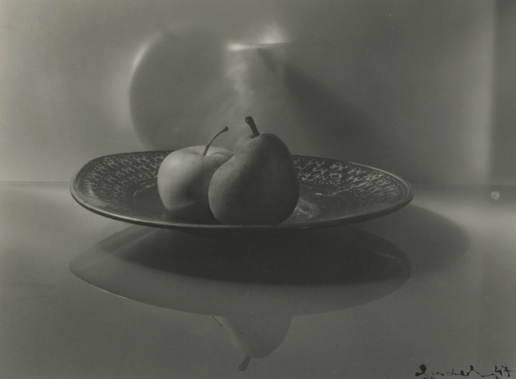 Untitled (still life, bowl of fruit), 1947  Gelatin silver print; printed c.1947  6 3/8 x 8 1/2 inches
