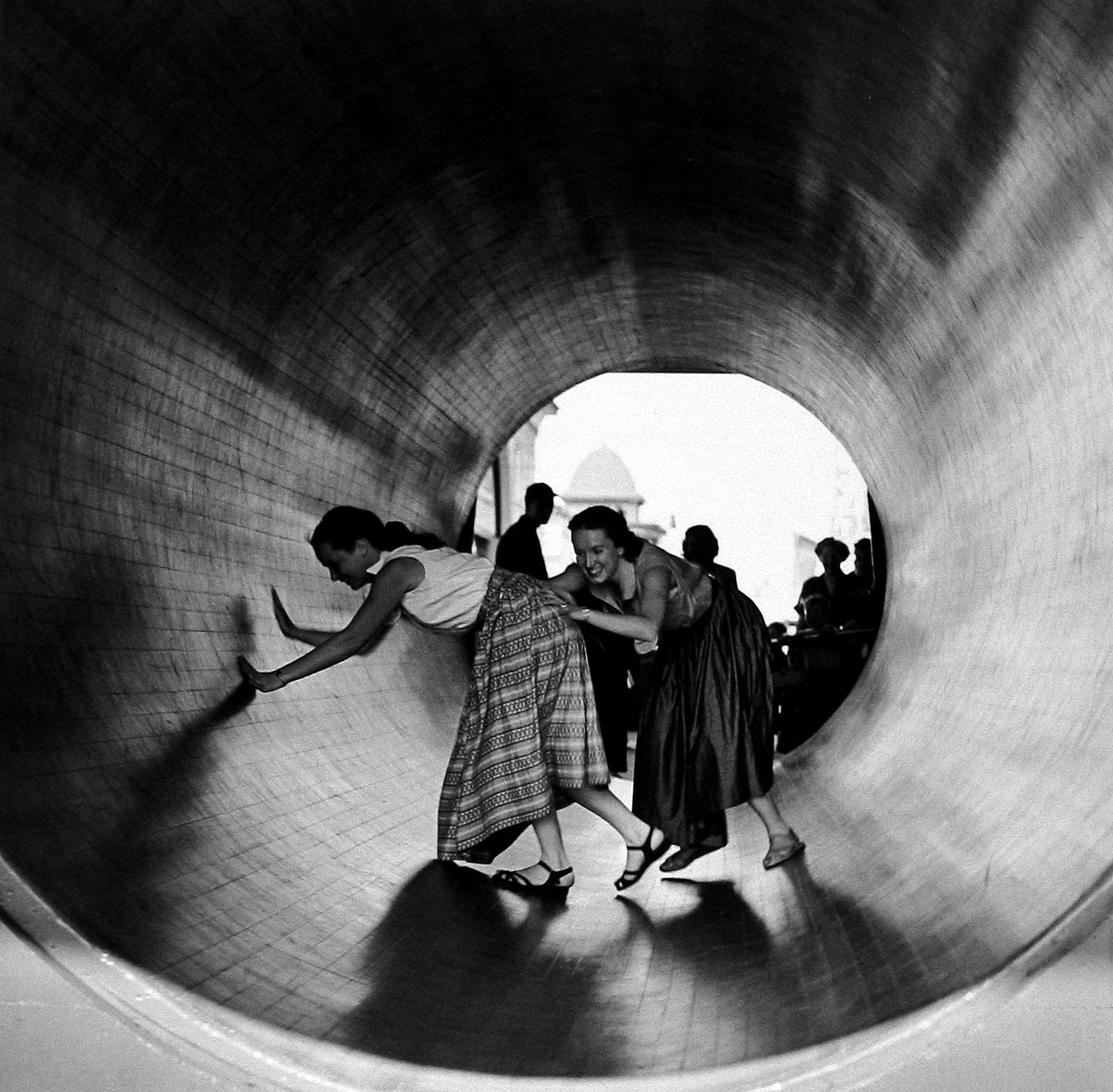 Arthur Leipzig - Turning Barrel, Coney Island, 1952 - Howard Greenberg Gallery