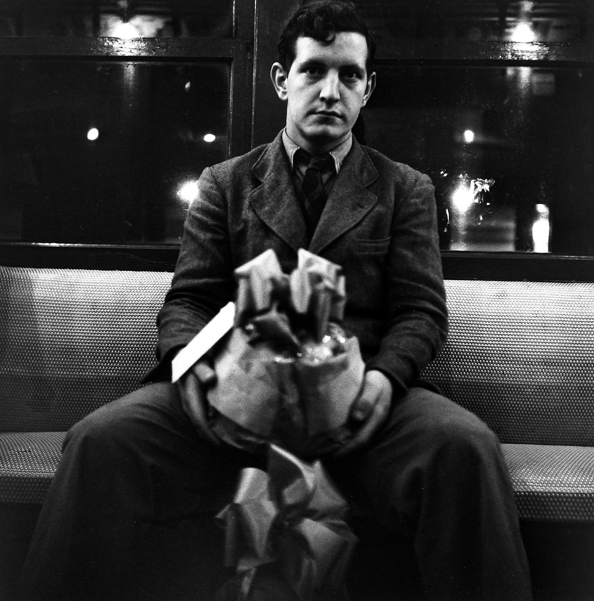 Sy Kattelson - Subway delivery boy, 1949 - Howard Greenberg Gallery