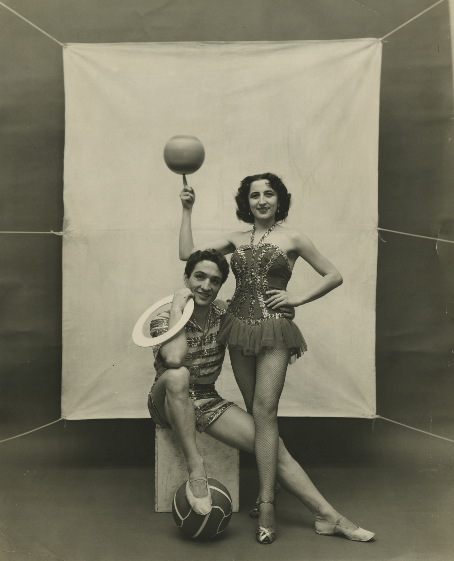 Francis Brun and Sister, NYC, 1950 Gelatin silver print; printed c.1950 17 x 14 inches
