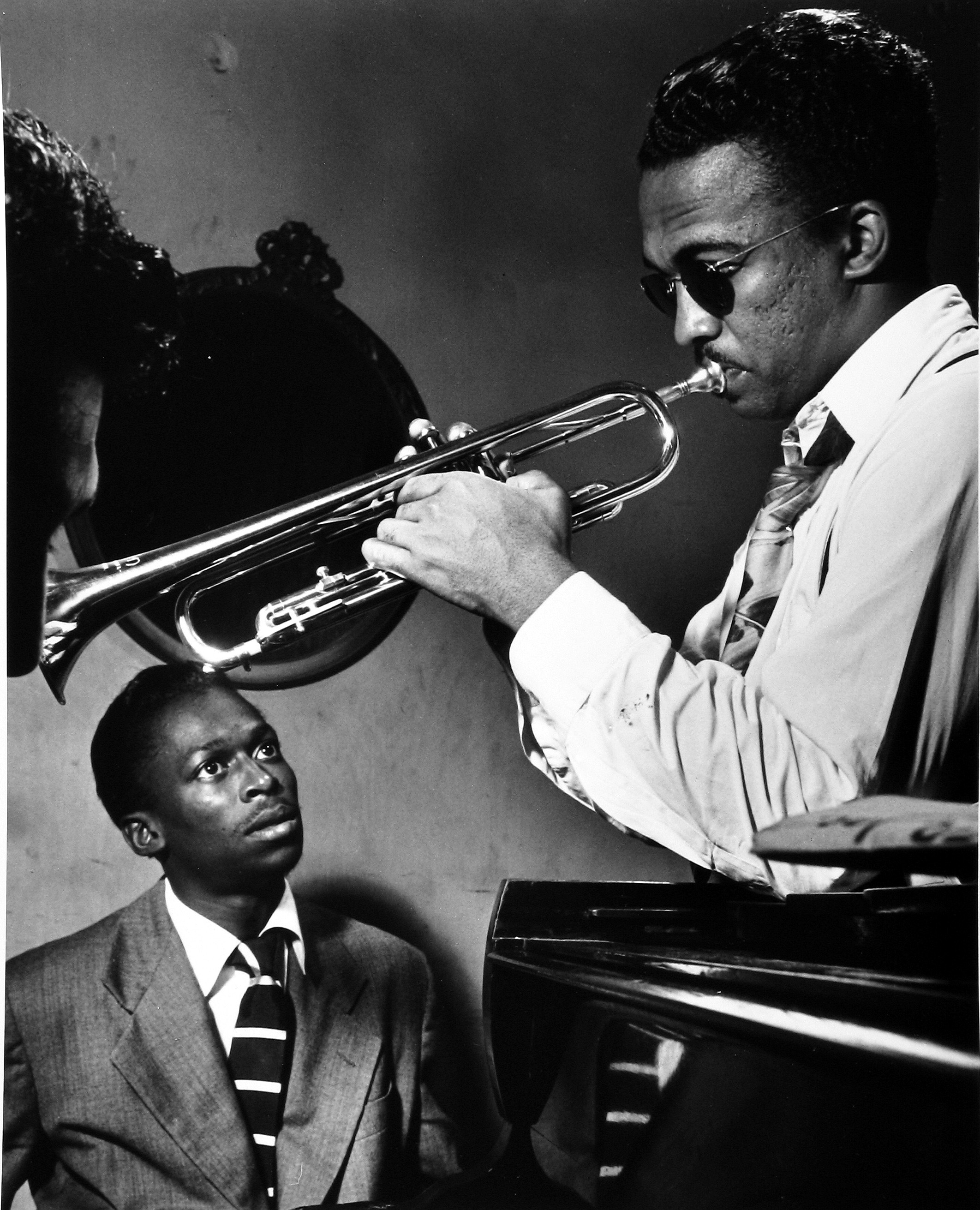 William Gottlieb - Miles Davis, Howard McGhee, c.1947 - Howard Greenberg Gallery