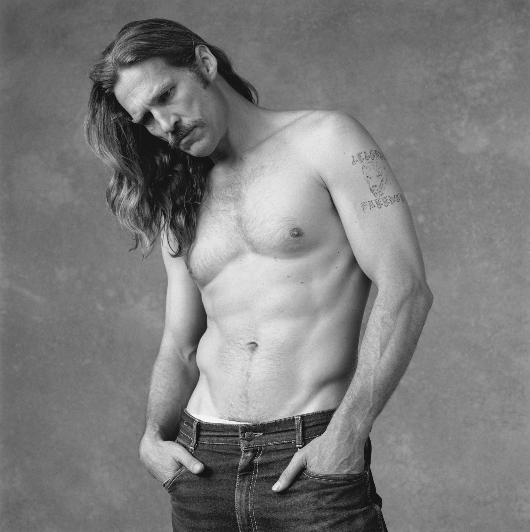 Jeff Bridges on the set of "American Heart", Seattle, Washington, 1991  Gelatin silver print; printed later  20 x 16 inches