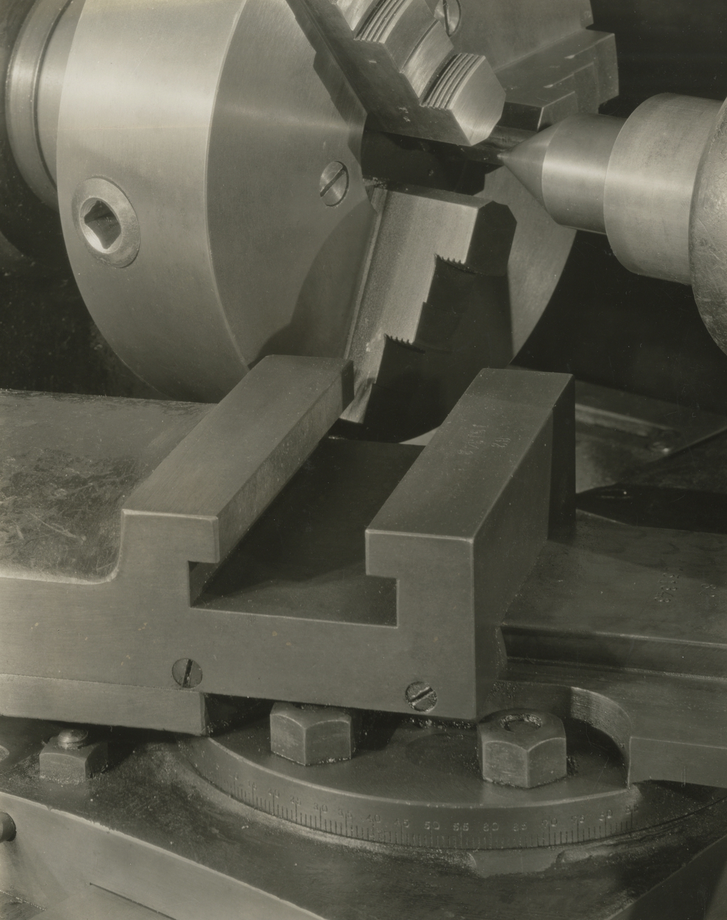 Lathe, Akeley Machine Shop, New York, 1923  Gelatin silver print; printed no later than 1940s  9 5/8 x 7 5/8 inches