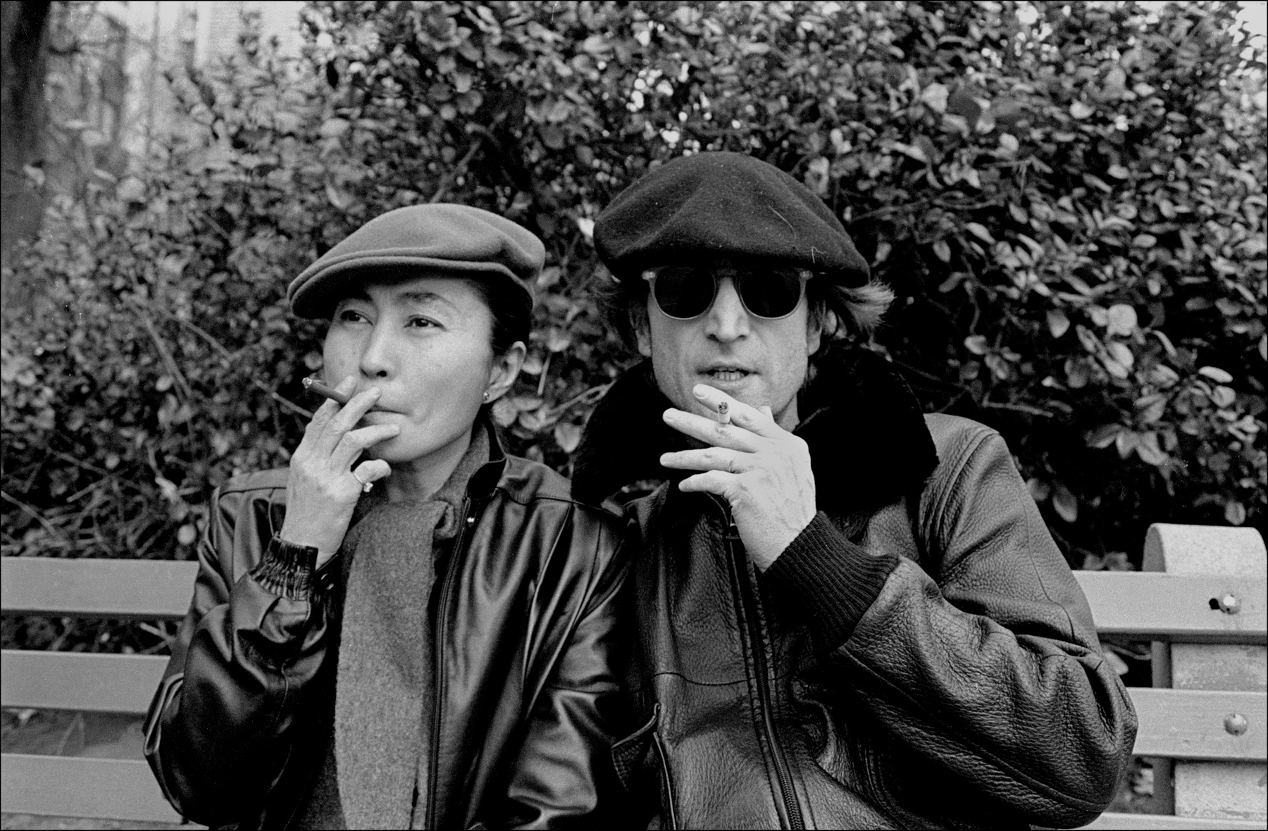Yoko Ono and John Lennon Smoking in Central Park, New York City, 1980