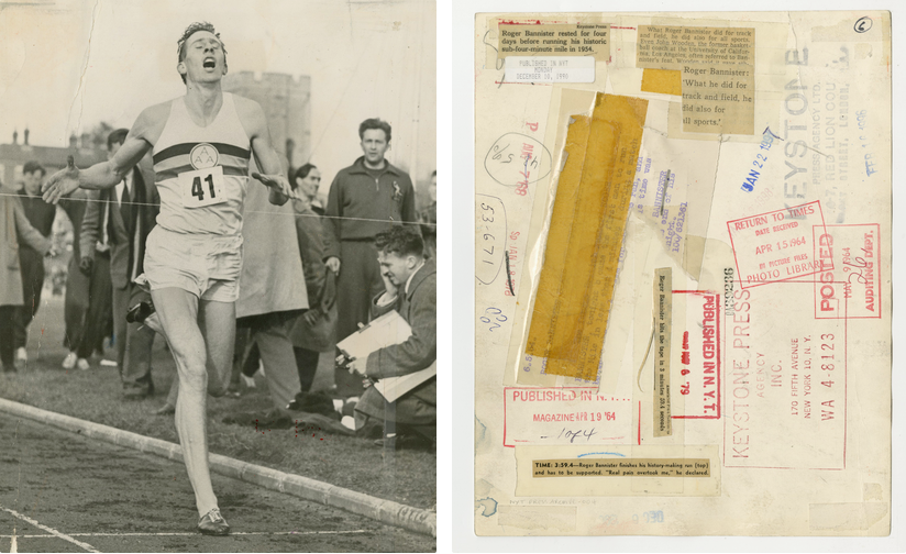 Photographer Unknown, Roger Bannister finishes his history-making run, May 6, 1954