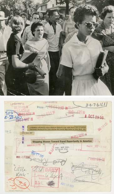 Photographer Unknown, Student follows Elisabeth Eckford, Little Rock, Arkansas, September 4, 1957