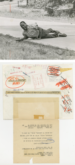 Jack R. Thornell, James H. Meredith shot during Civil Rights march to Jackson, Mississippi, June 6, 1966