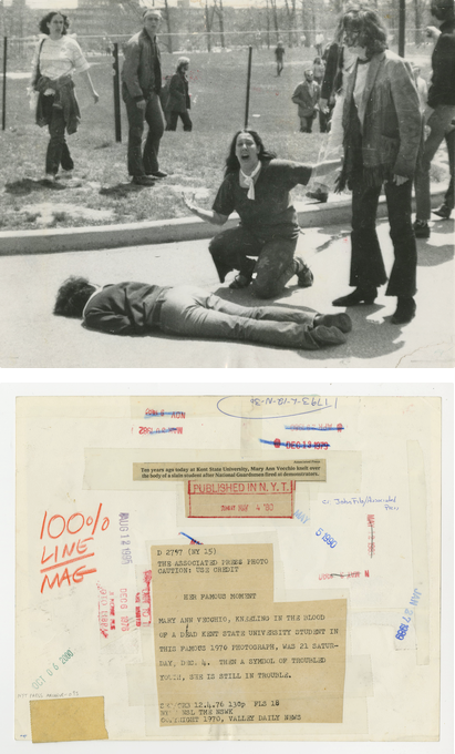 John Filo, Mary Ann Vecchio knelt over the body of a slain student at Kent State University after National Guardsmen fired at demonstrators, May 4, 1970