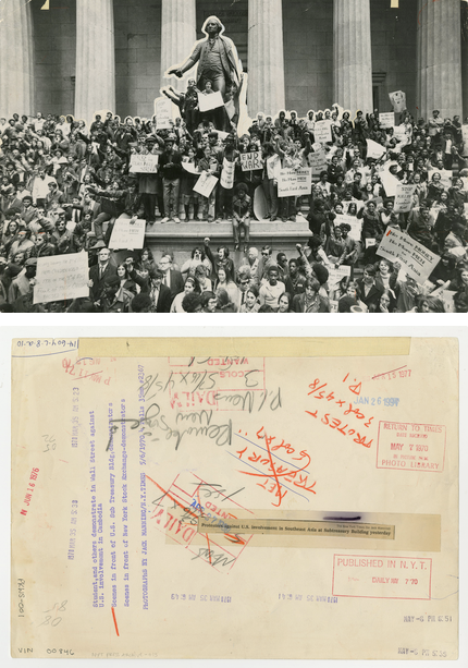 Jack Manning, Students and others demonstrate in Wall Street against U.S. involvement in Cambodia, May 6, 1970