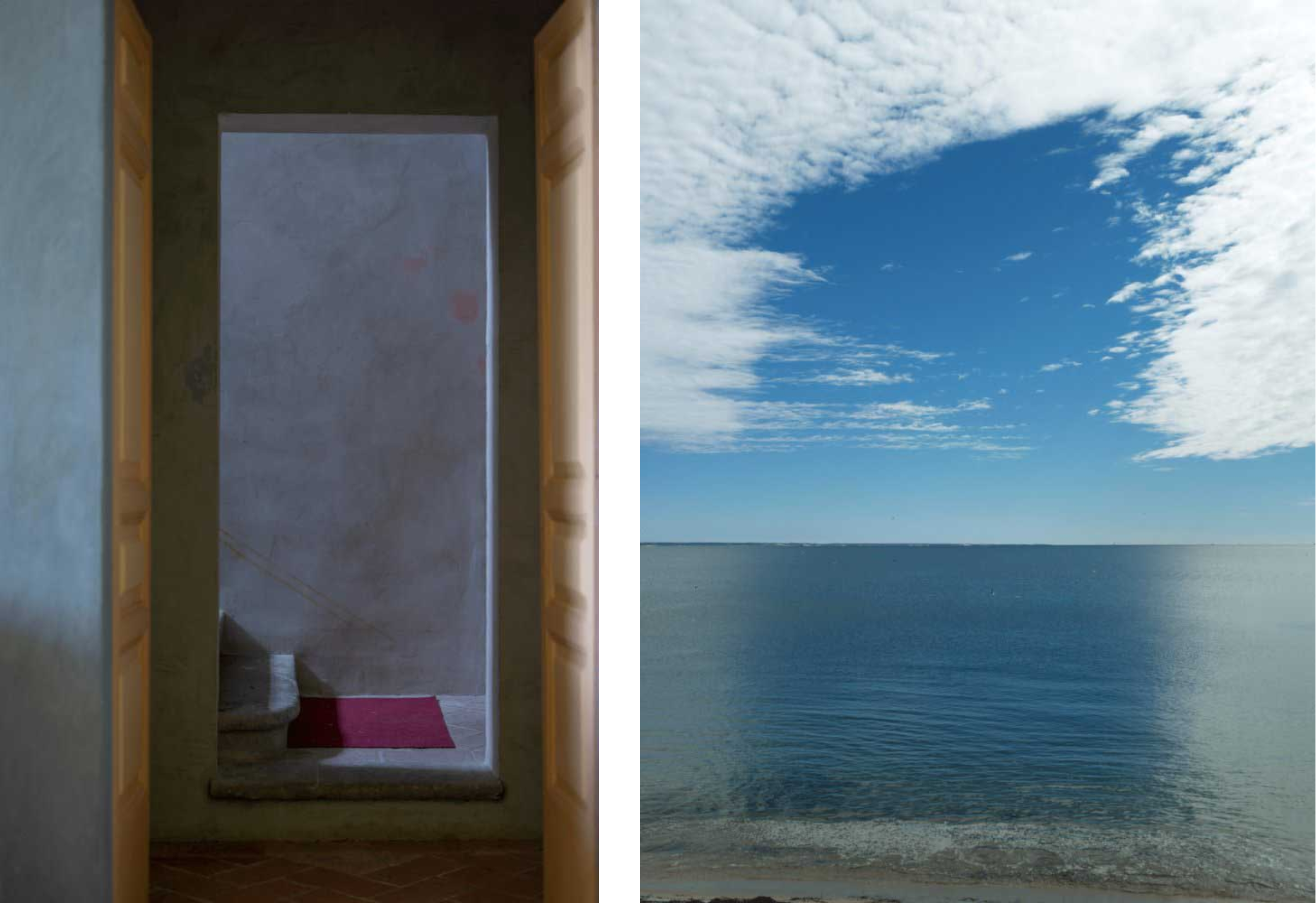 Left: Bay/Sky, Provincetown, Massachusetts, 2004  Right: Doorway, Tuscany, 2010