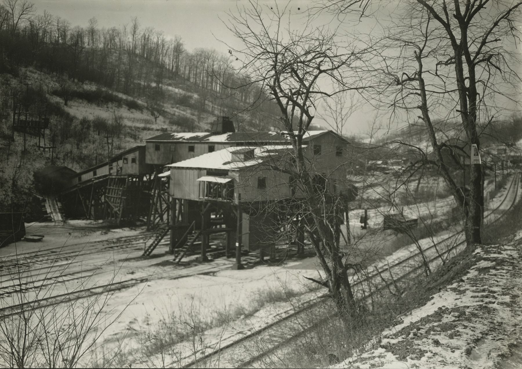 Lewis Hine - Jere, mine tripple - Mine Bankrupt and closed since December 1935. The camp of this mine is considered a stranded community. Scott's Run, West Virginia, December 1936