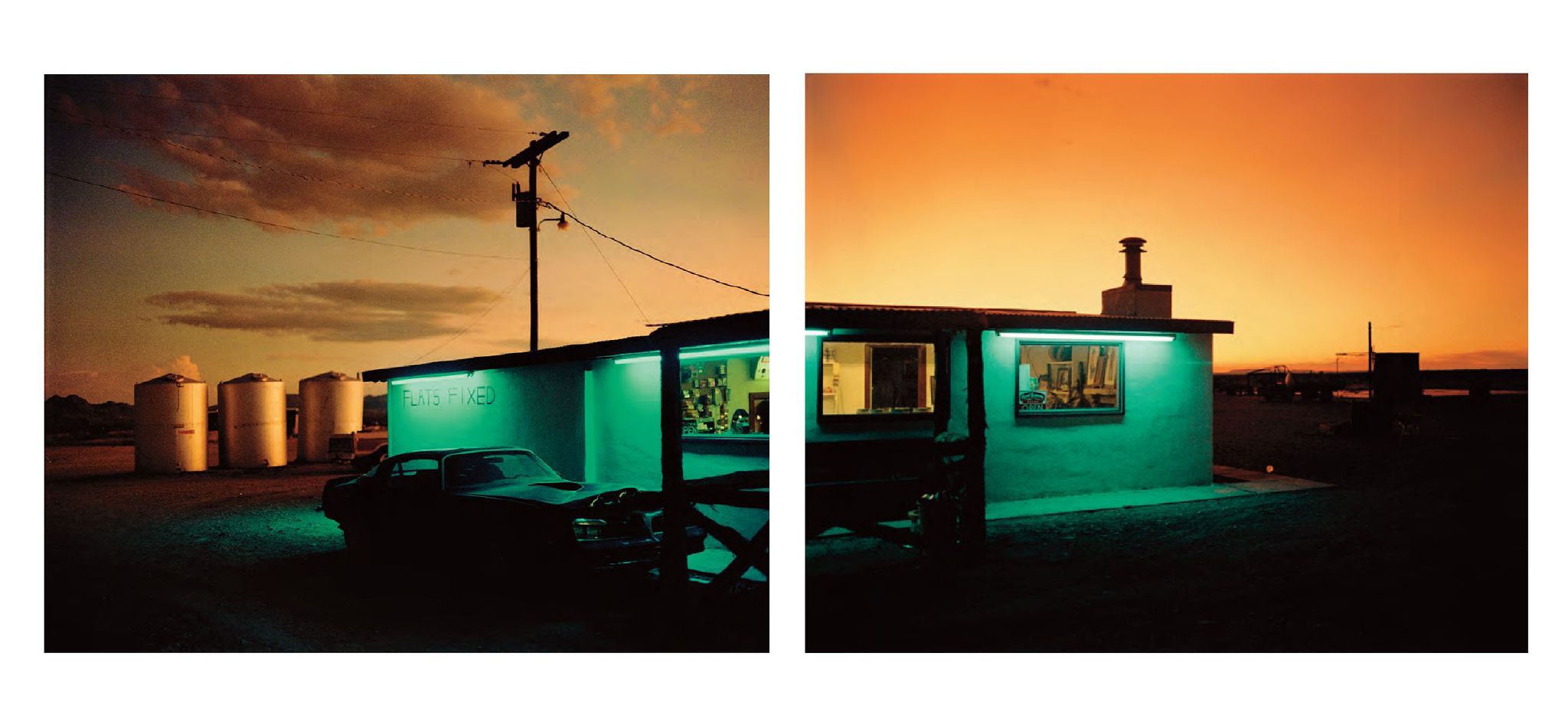 Wim Wenders, Flammable I and Flammable II, Terlingua, Texas, from the series, “Written in the West”, 1983
