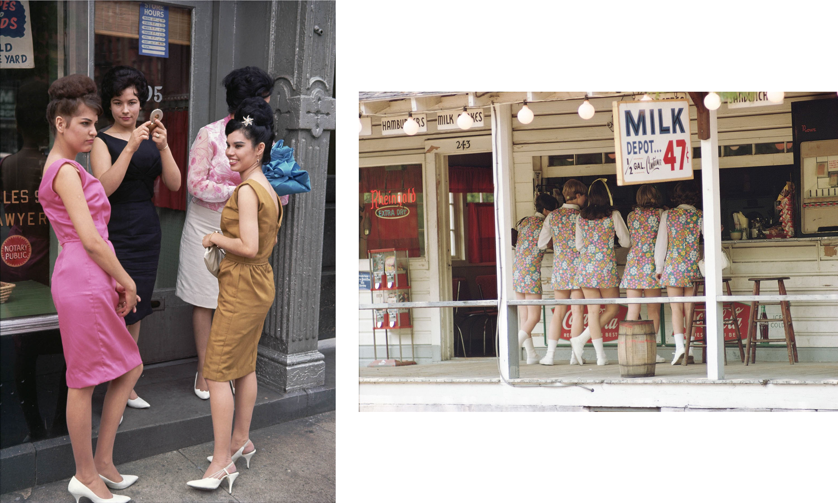 Left: Smithtown, Long Island, 1968  Right: New York City, 1963