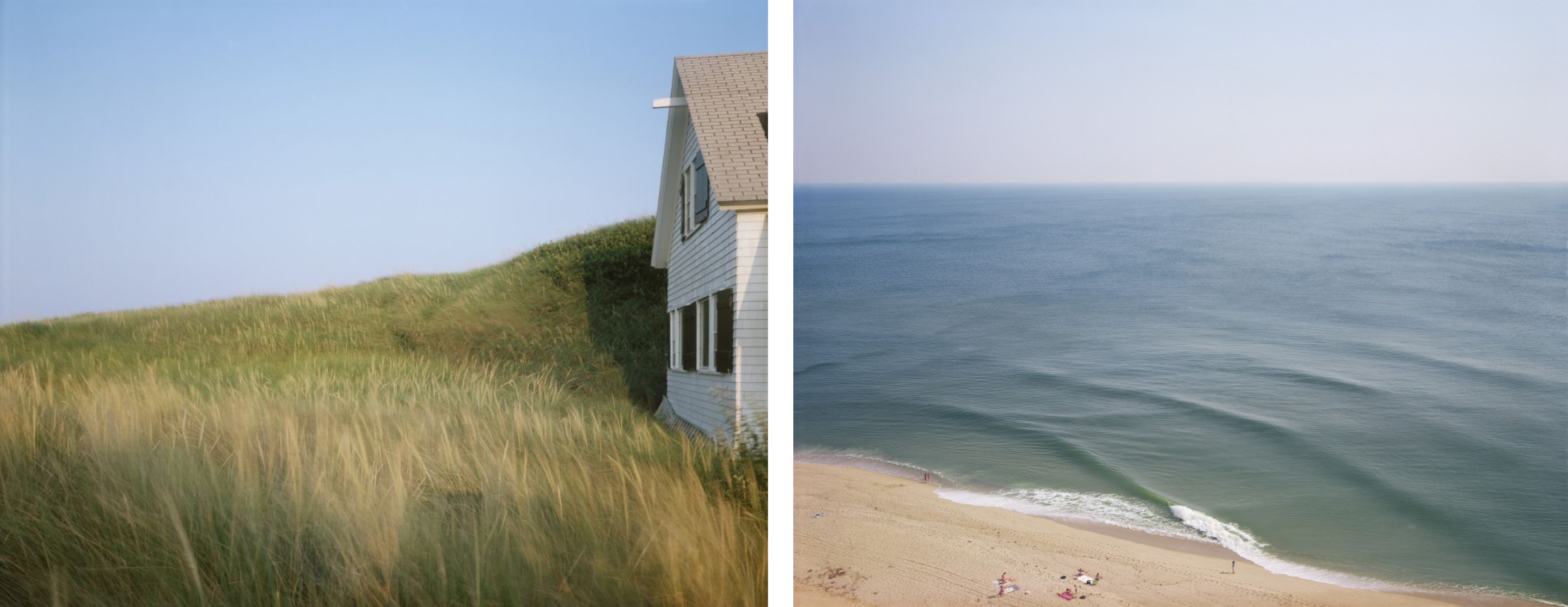 Left: Longnook Beach, Truro, Massachusetts, 1983  Right: Dune Grass House, Truro, Massachusetts, 1984